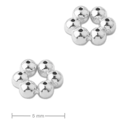 Stříbrný distanční kroužek 5 x 2 mm - 2 ks