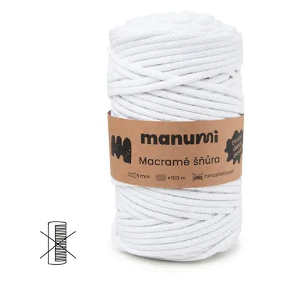 Manumi Macramé šňůra 5mm bílá - 1 ks