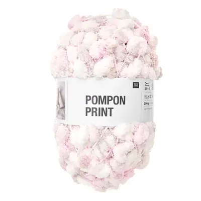 Rico Design Háčkovací bambulková příze Rico POMPON Print růžovo-bílá - 1 ks