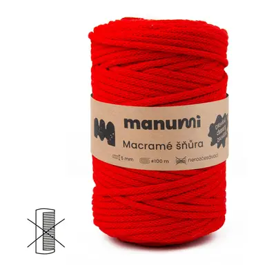 Manumi Macramé šňůra 5mm červená - 1 ks