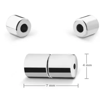 Magnetické zapínání váleček 7x4mm v barvě platiny - 3 ks