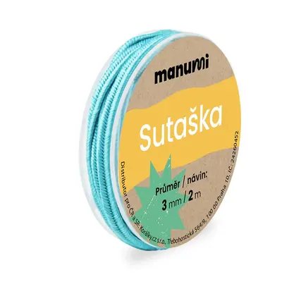 Manumi Sutaška 3mm/2m tyrkysová - 1 ks