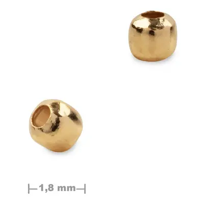 Stříbrný korálek 1,8 mm pozlacený 24K zlatem - 50 ks