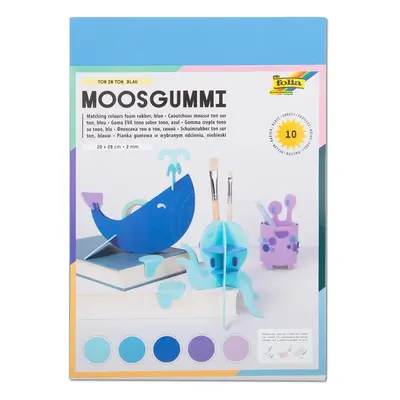 Moosgummi pěnová guma 10 listů odstíny modré - 1 balení