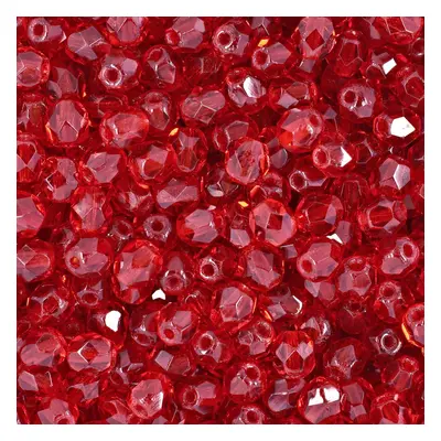 Manumi české broušené korálky 4mm Siam Ruby - 45 ks