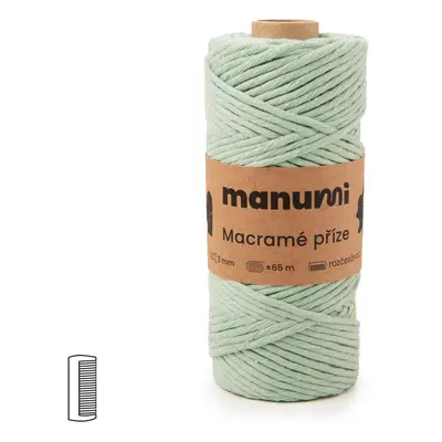 Manumi Macramé příze stáčená 3mm Eukalyptus - 1 ks