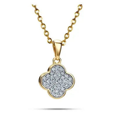 Zlatý přívěšek čtyřlístek s diamanty L'Amour Diamonds CP4871Y + dárek zdarma