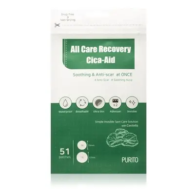 PURITO Voděodolné náplasti na akné All Care Recovery Cica-Aid (51 náplastí)