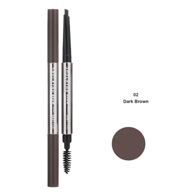 TONYMOLY Tužka na obočí s kartáčkem The Shocking Vegan Brow Easy Flat - #02 Dark Brown