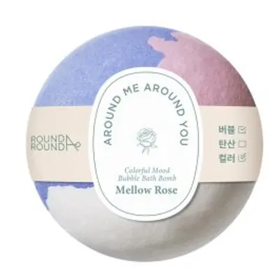 Round A'Round ROUND A’ROUND Koupelová bomba Colorful Mood Bubble Bath Bomb - Mellow Rose