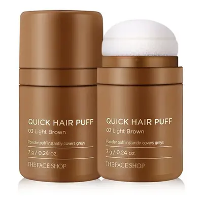 THE FACE SHOP Barevný pudr na vlasy Quick Hair Puff - 03 Light Brown