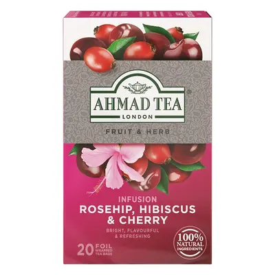 Ahmad Tea | Rosehip, Hibiscus & Cherry | 20 alu sáčků