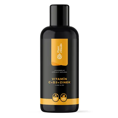 Pure rituals lipozomální Vitamín C+D3+Zinek, 200 ml