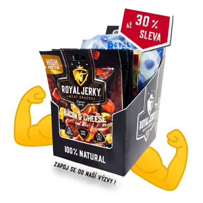 Sušené maso – Royal Jerky | Fit box (6x jerky + popcorn) | 167 g Týden: 3 týdny