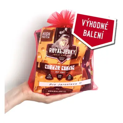 Sušené maso – Royal Jerky | Sváteční dárek s věnováním (3x jerky, 1x popcorn) | 101 g Barva: Mod