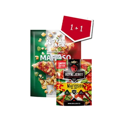 Sušené maso – Royal Jerky | Mafioso dvojčata (jerky + popcorn) | 57 g