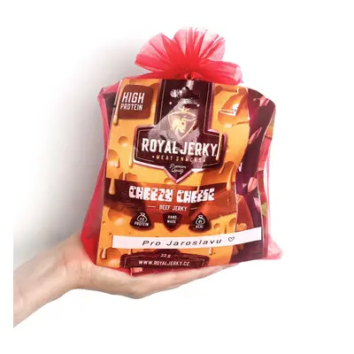 Sušené maso – Royal Jerky | Sváteční dárek s věnováním (3x jerky, 1x popcorn) | 101 g Barva: Zel