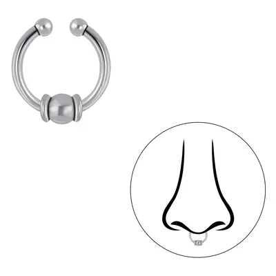 Klip do nosu - septum - Bali kroužek 10 mm