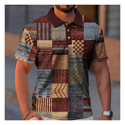 Barevné pánské tričko polo košile patchwork