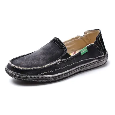 Džínové pánské loafers retro styl Barva: Černá