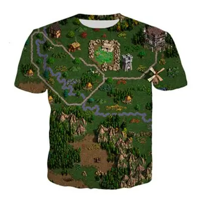 Tričko s potiskem 3D mapa hry Heroes of Might & Magic