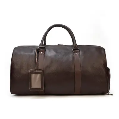 Stylová cestovní taška pravá kůže duffle bag Barva (Varianta): hnědá(55cm)