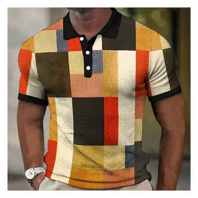 Barevné pánské tričko polo košile patchwork