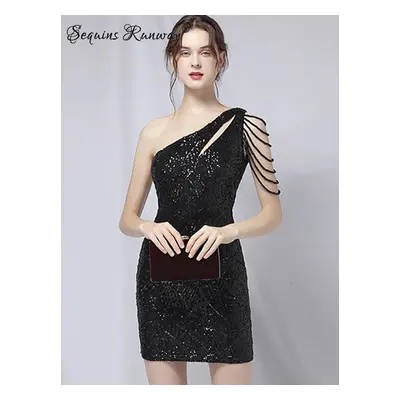 Plesové krátké šaty Sequins SQ563 Barva: Černá