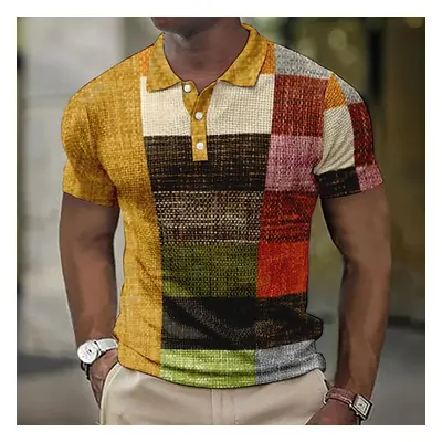 Barevné pánské tričko polo košile patchwork