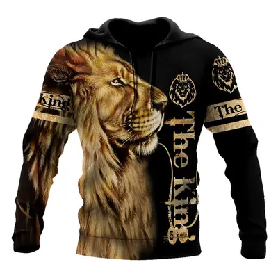 Mikina unisex s potiskem lva 3D lion