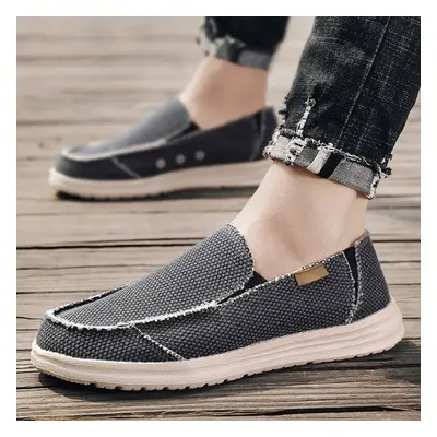 Džínové pánské boty nazouvací loafers denim canvas