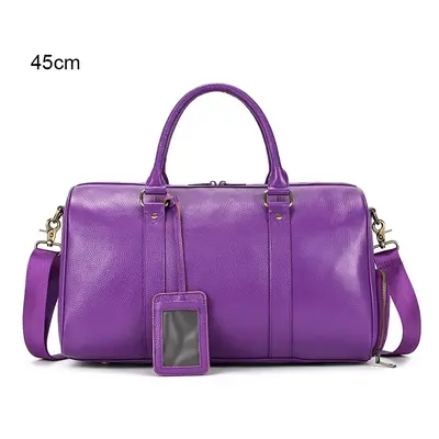 Velká cestovní taška přírodní kůže NW1015 Barva (Varianta): 45cm(Purple)