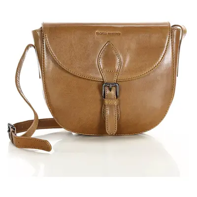 Půlkruhová kožená crossbody kabelka vintage Barva: Světle Hnědá