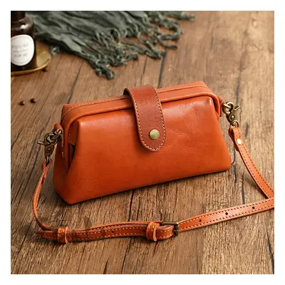 Dámská mini kožená kabelka Crossbody Bag Barva (Varianta): Oranžová