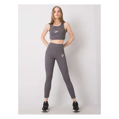 Sportovní fitness set, top a legíny 359-KMPL-010.15 Barva: Tmavě Šedá