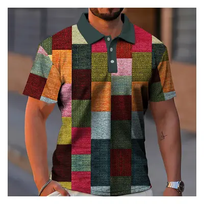 Barevné pánské tričko polo košile patchwork