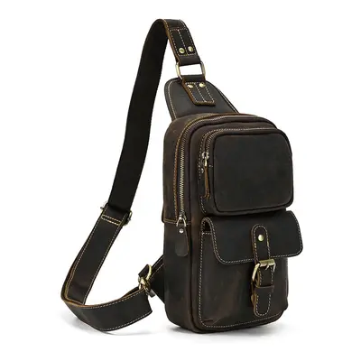 Batoh na jedno rameno crossbody Barva (Varianta): tmavě hnědá4