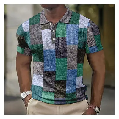 Barevné pánské tričko polo košile patchwork