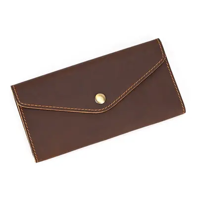 Luxusní unisex clutch kožené pouzdro s kovovým logem Barva (Varianta): 01 hnědá