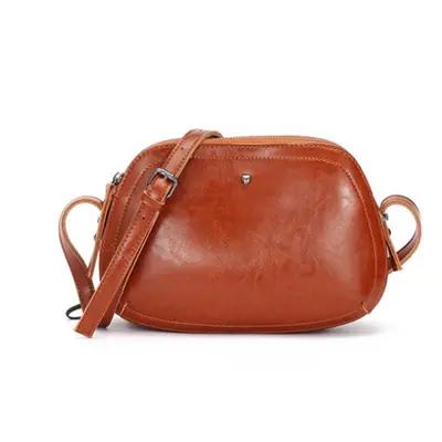 Kožená crossbody mini kabelka Barva (Varianta): Hnědá