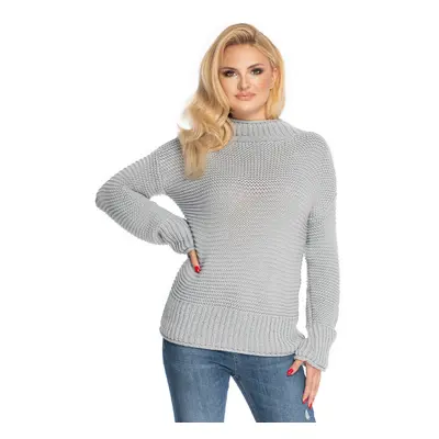 Svetr texturovaný TURTLENECK 70032 Barva: Šedá