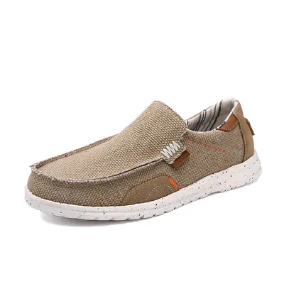 Nazouvací plátěné boty pánské džínové loafers Barva: Khaki