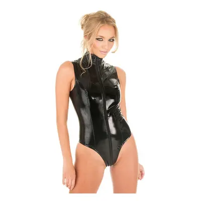 Latexové sexy body se stojatým límcem