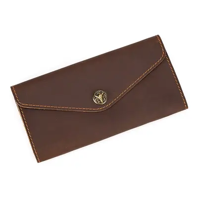 Luxusní unisex clutch kožené pouzdro s kovovým logem Barva (Varianta): 03 hnědá