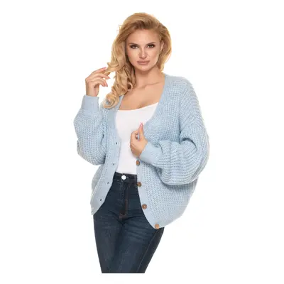 Volný cardigan krátký oversize PeeKaBoo 30077 Barva: Světle Modrá