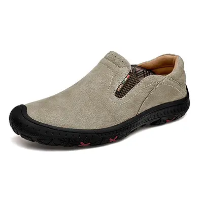 Semišové pánské loafers se zipem Barva: Khaki