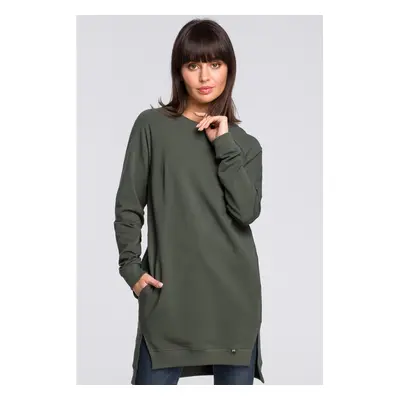 Oversize tunika s rozparky na bocích BeWear B101 Barva: Khaki