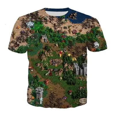 Tričko s potiskem 3D mapa hry Heroes of Might & Magic