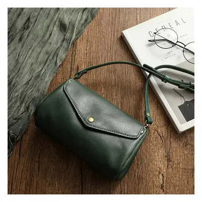 Kožená crossbody mini kabelka - ZELENÁ Barva (Varianta): Zelená