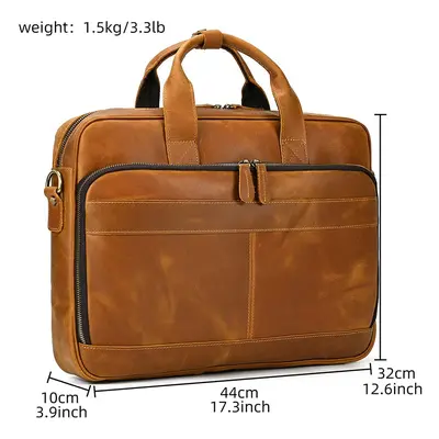 Masivní business taška v retro stylu Barva (Varianta): světle hnědá1(43cm)